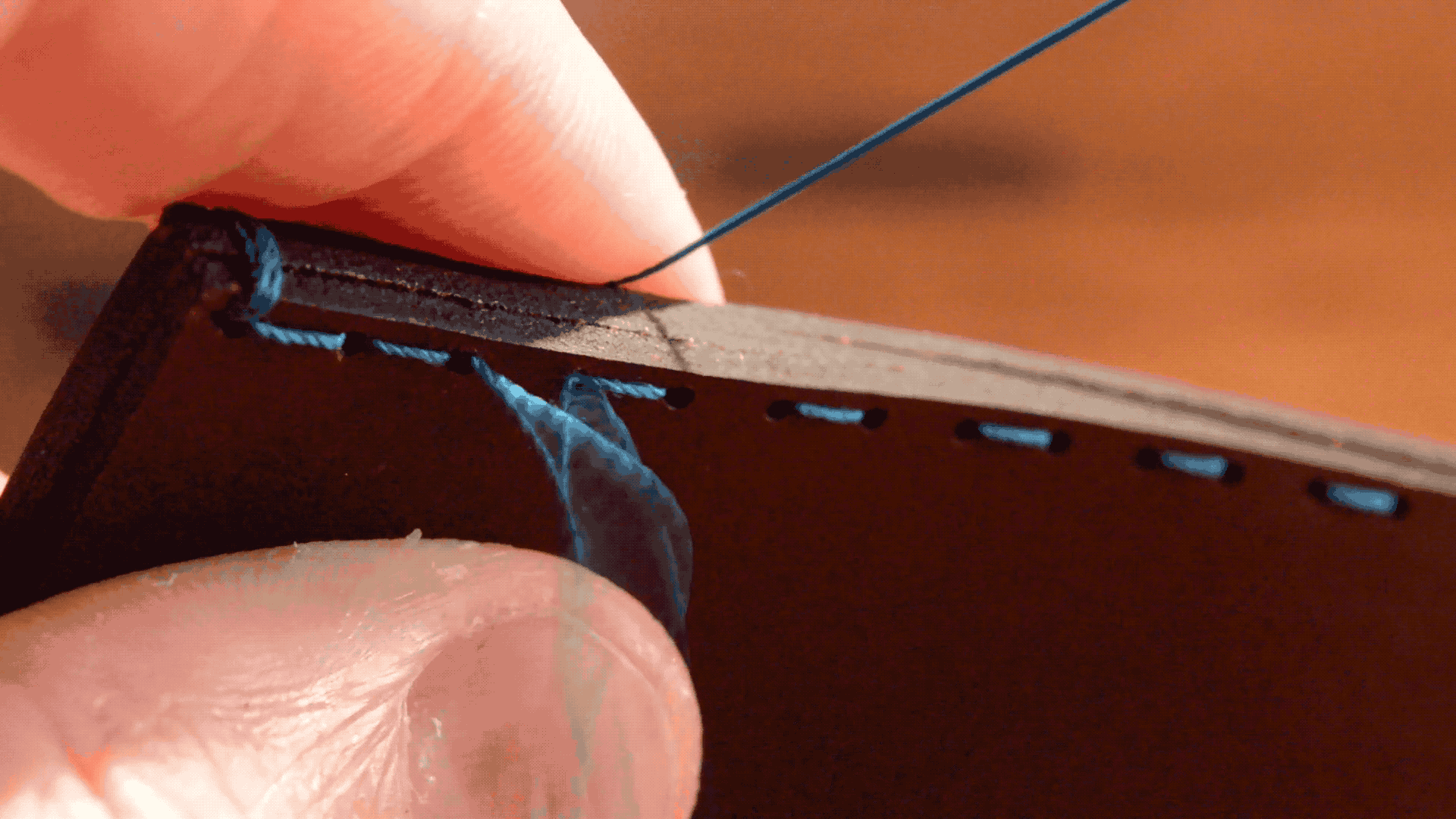 How to stitch your leather Wingback wallet