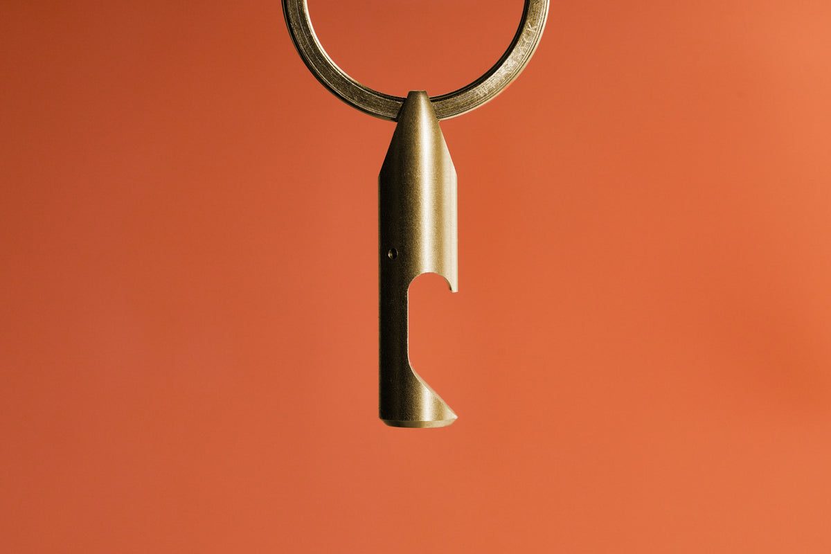 Bottle Opener - Brass hanging from its key ring