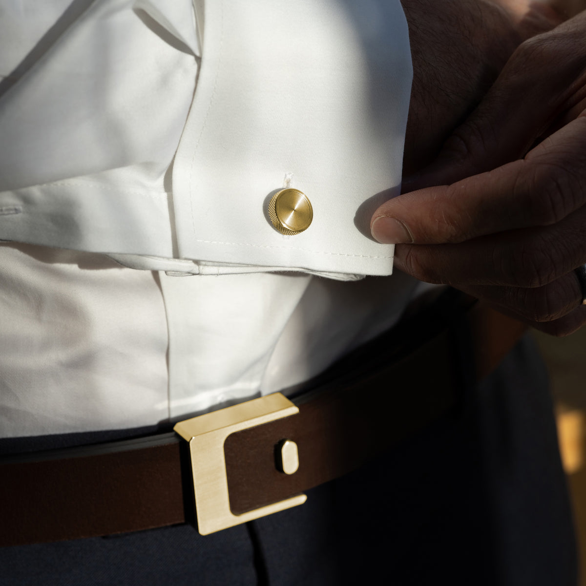 Block Cufflinks - Brass by Wingback