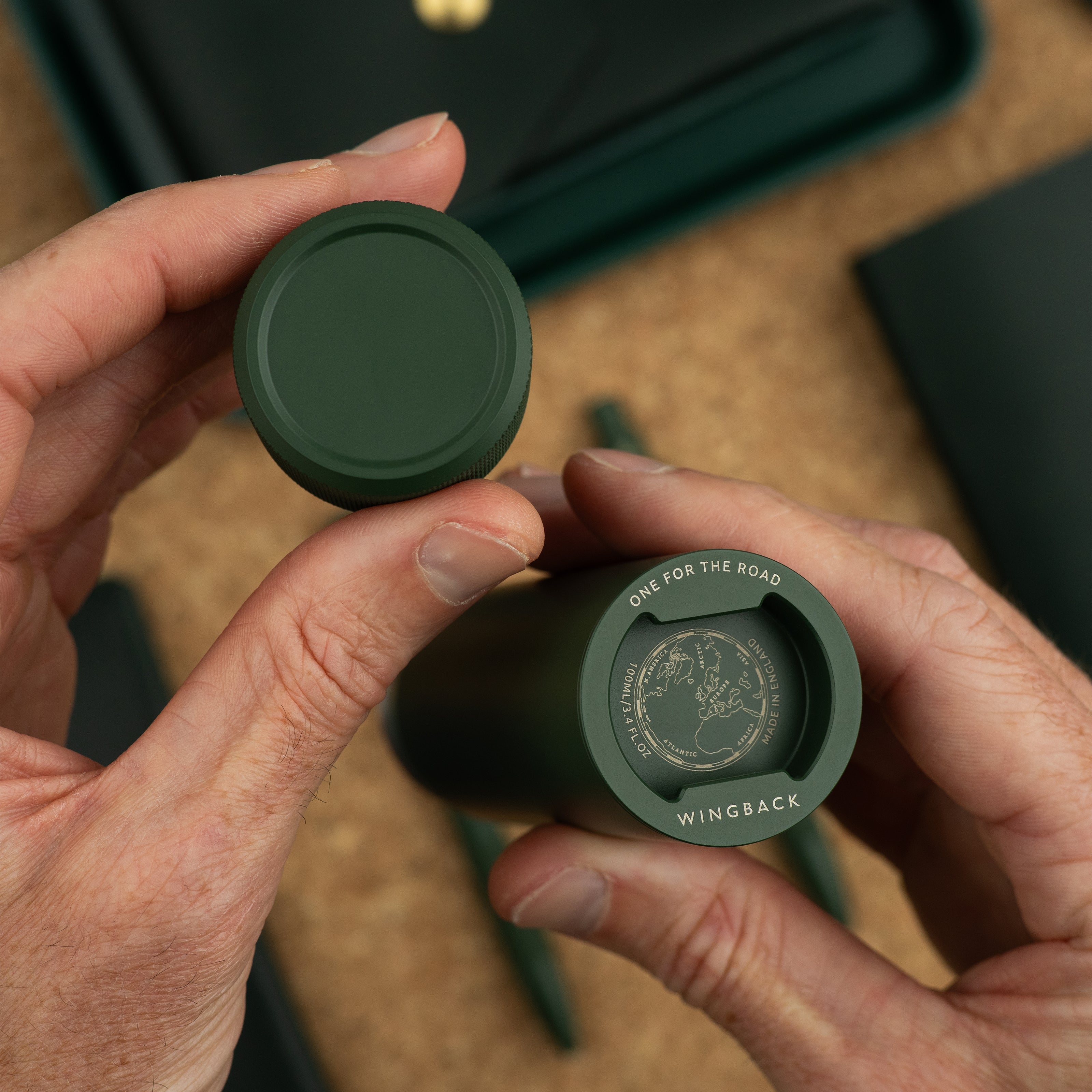 100ml Hip Flask - British Racing Green
