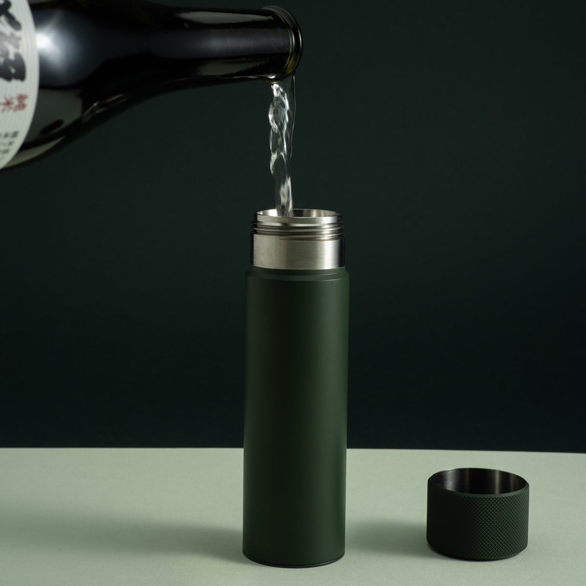 100ml Hip Flask - British Racing Green by Wingback
