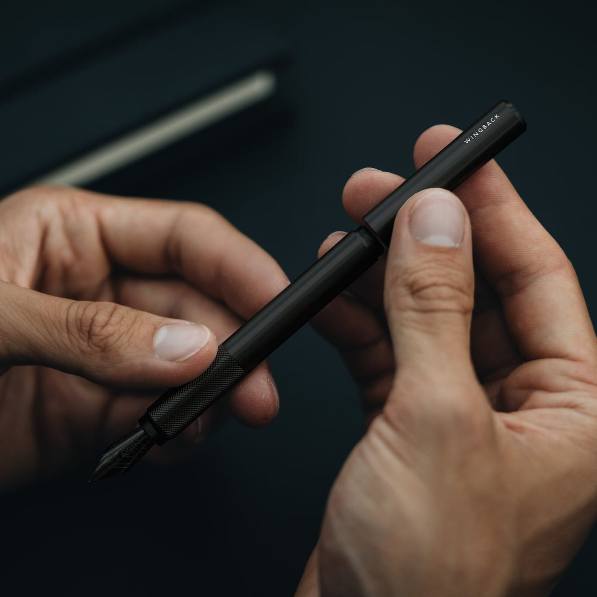 Fountain Pen - Black Steel by Wingback