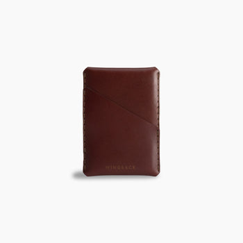 Wingback Winston card holder in chestnut leather