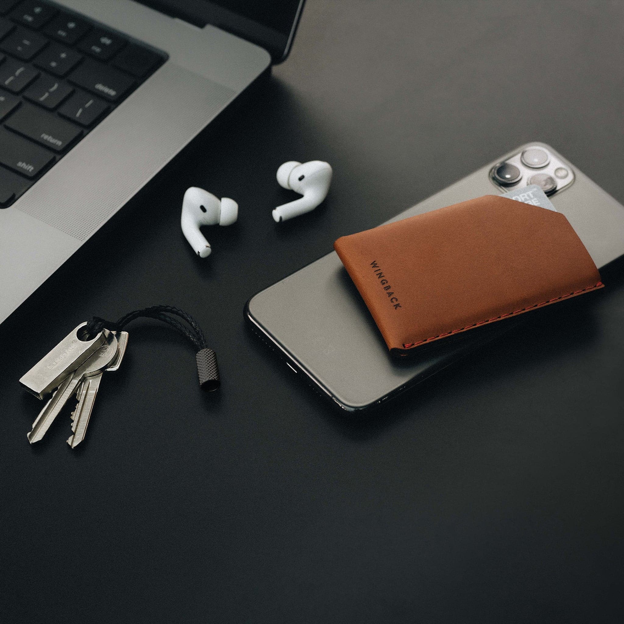 Key Fob - Black Steel made in England by Wingback.