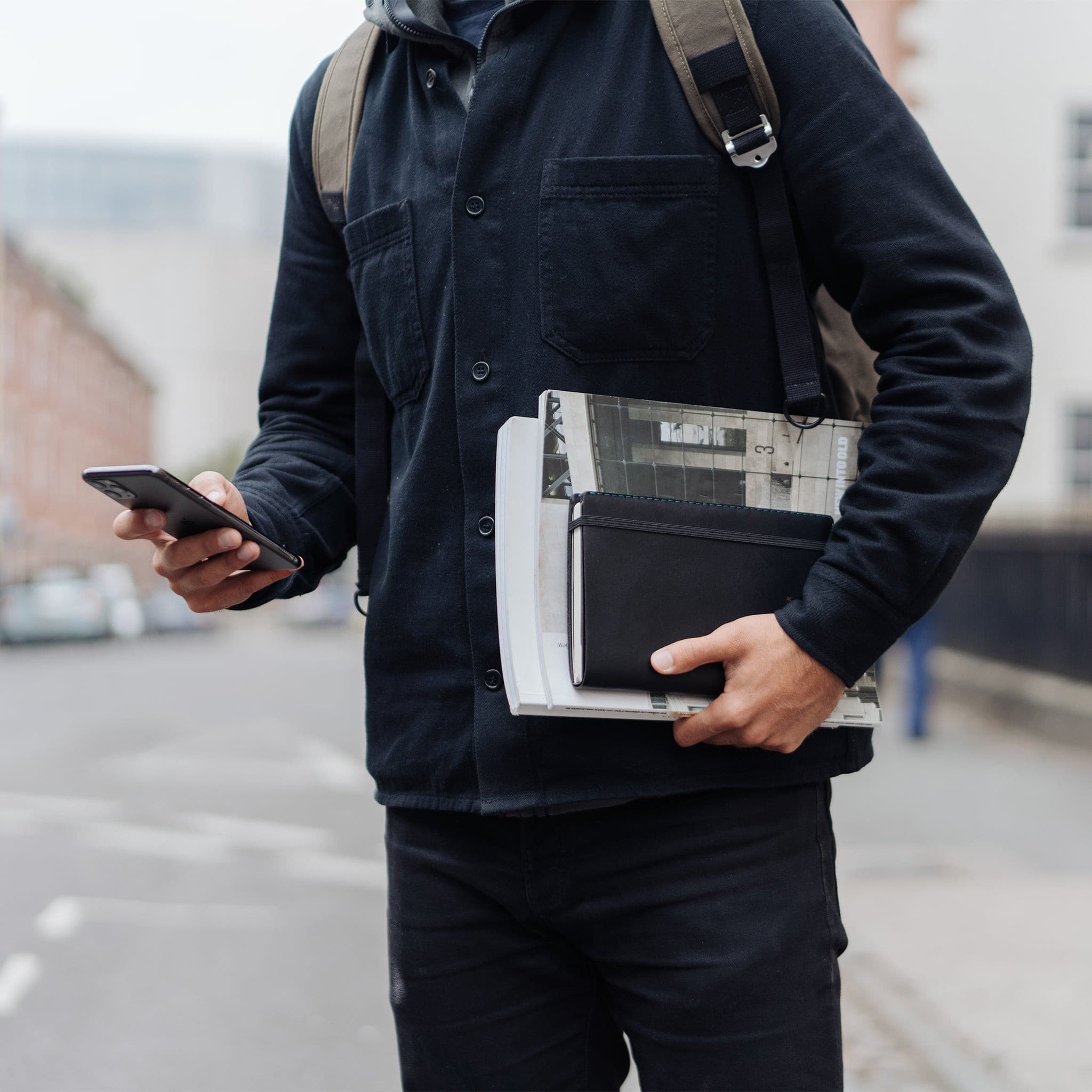 A5 Refillable Notebook Cover - Charcoal made in England by Wingback.