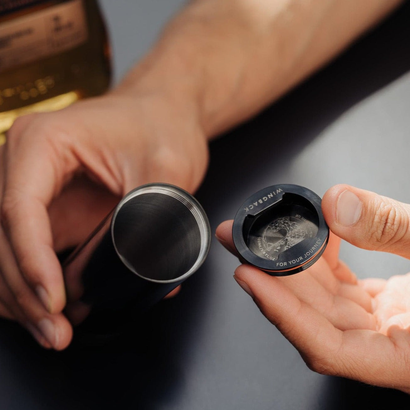 100ml Hip - Black Steel made in England by Wingback.