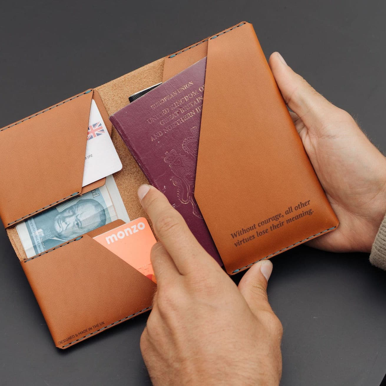 Winston Travel Wallet - Charcoal