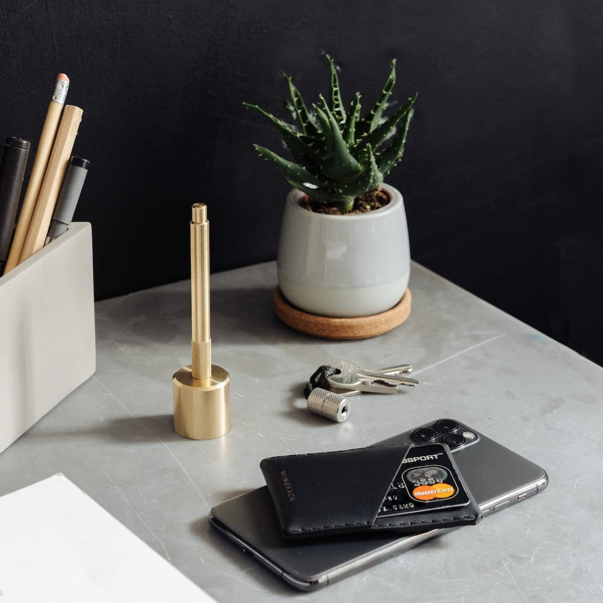 Winston Card Holder - Charcoal made in England by Wingback.
