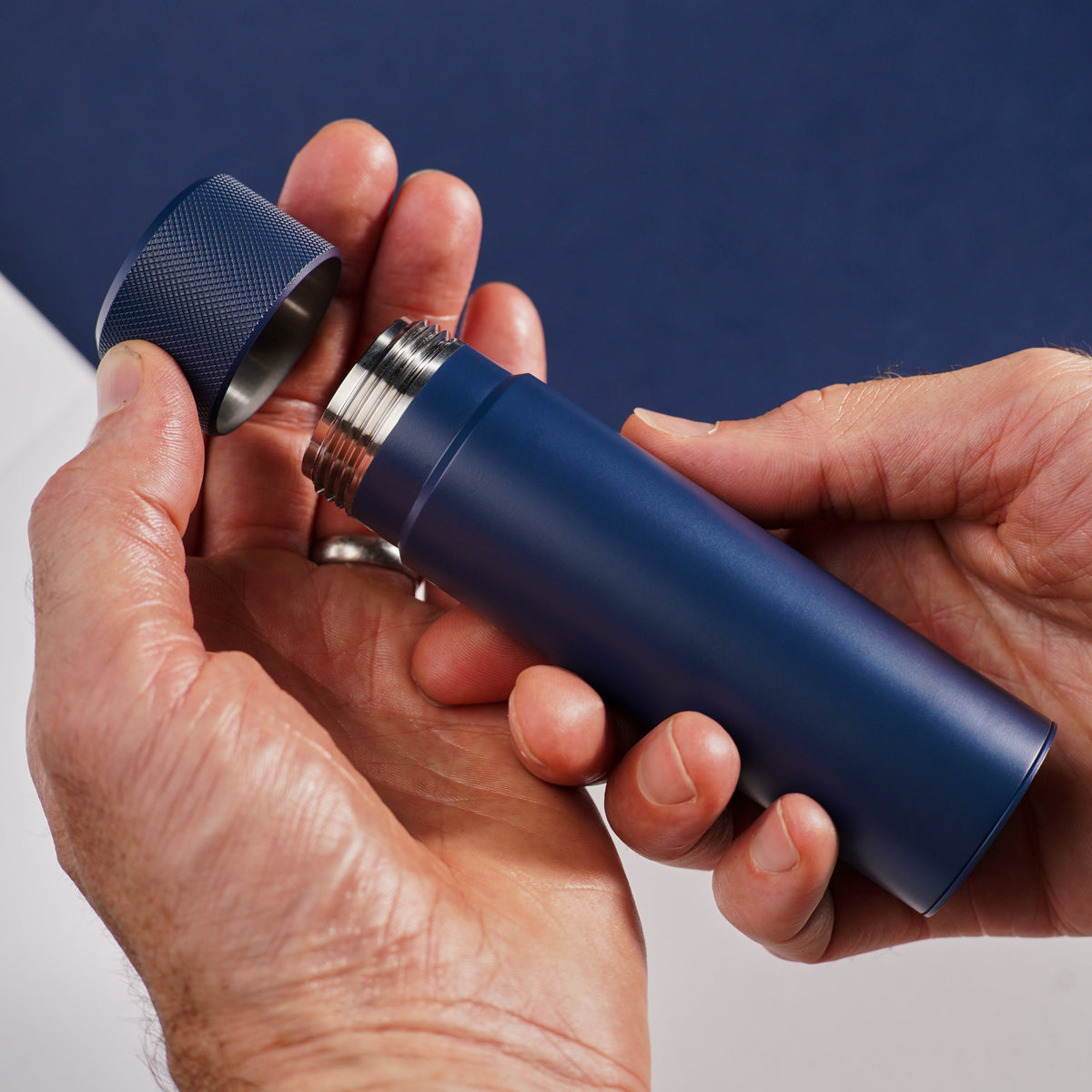 100ml Hip Flask - Oxford Blue by Wingback