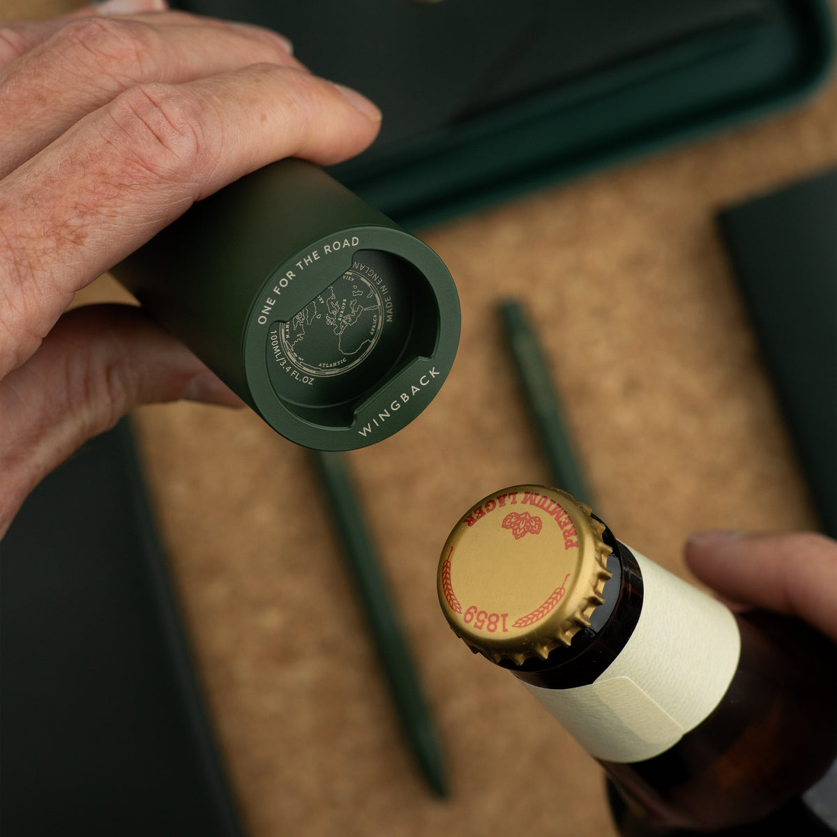 100ml Hip Flask - British Racing Green by Wingback