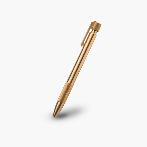 Wingback brass Journeyman pen with pocket clip