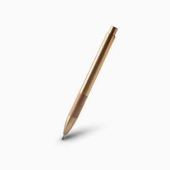 Wingback solid brass mechanical pencil with knurled grip