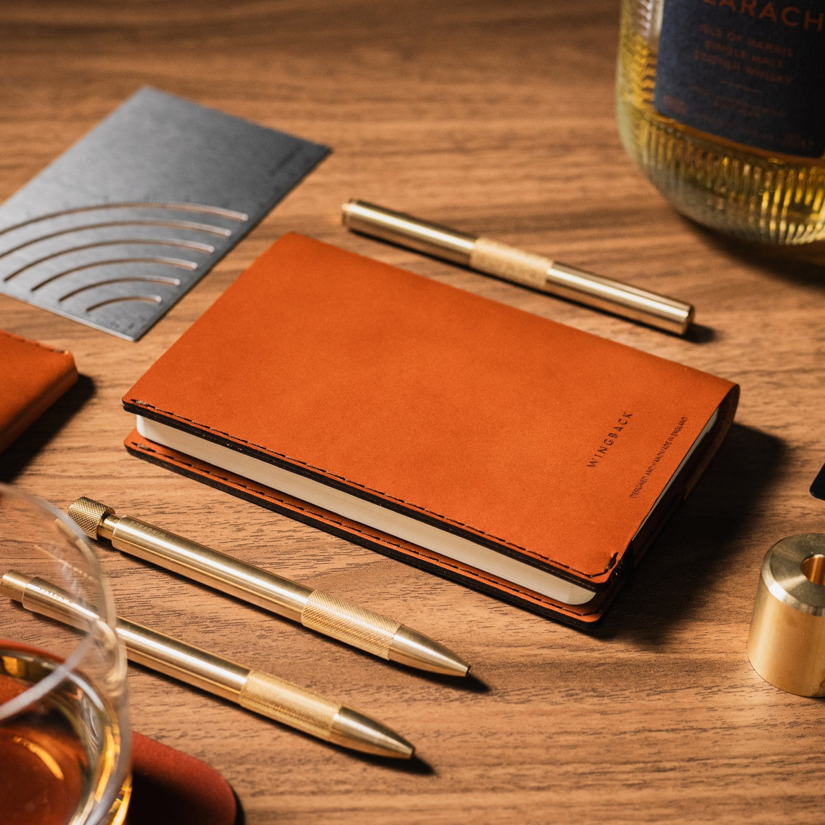 A6 Refillable Notebook - Whisky Flatlay