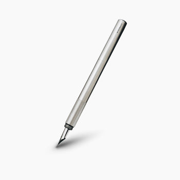 Wingback stainless steel fountain pen with exposed nib