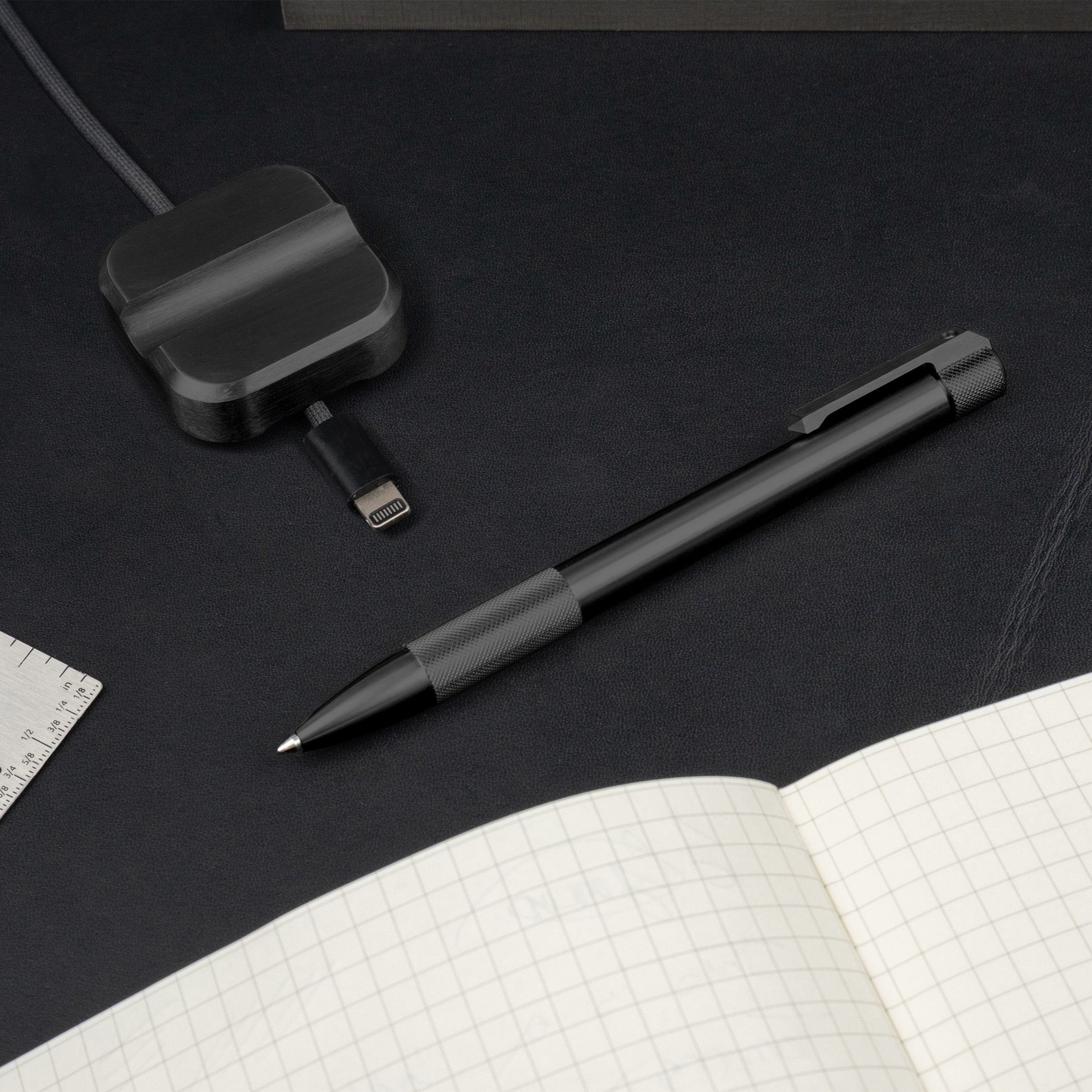 black steel journeyman pen and pen rest