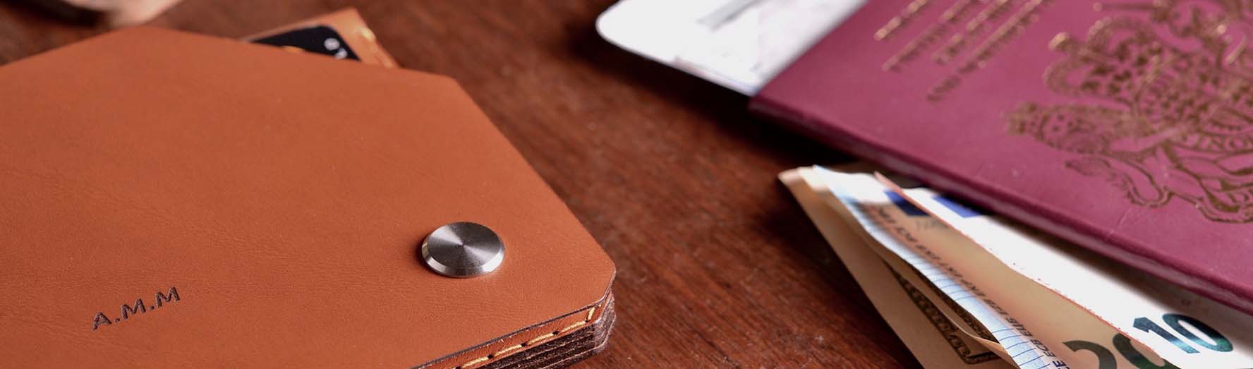 The Travel Wallet from Wingback - your airport essential, in light brown leather