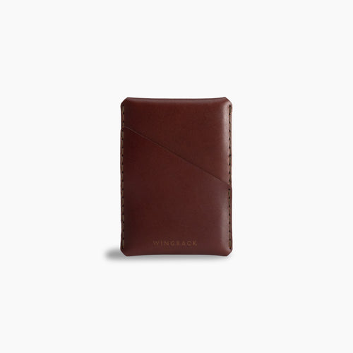 Wingback Winston card holder in chestnut leather