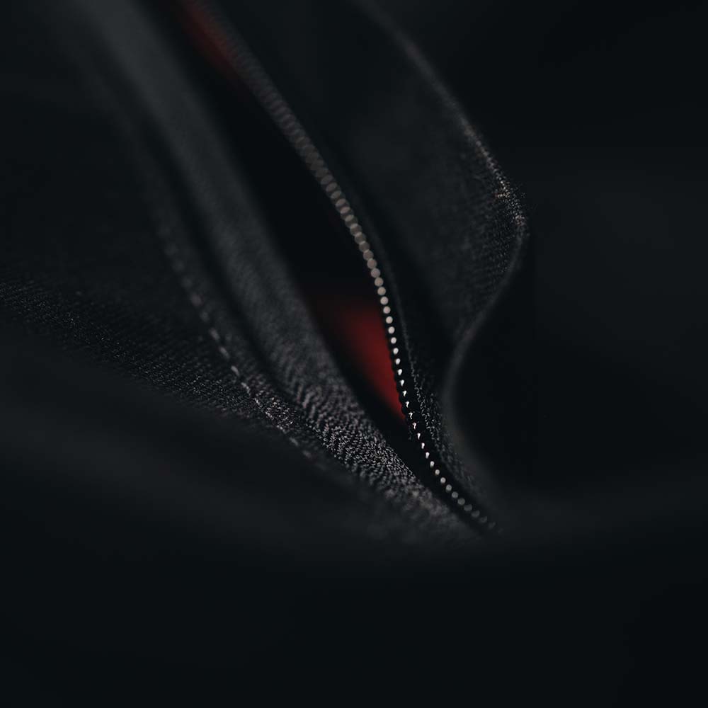 Project Nevis from Wingback - detail of a heavy duty zip