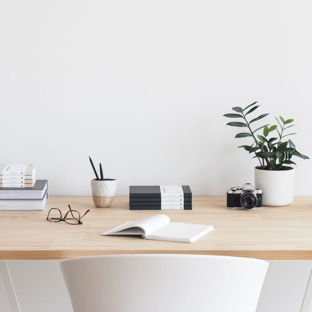 A5 Karst Stone Paper Notebook on table open