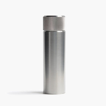 Wingback stainless steel 100ml hip flask, cylindrical travel design