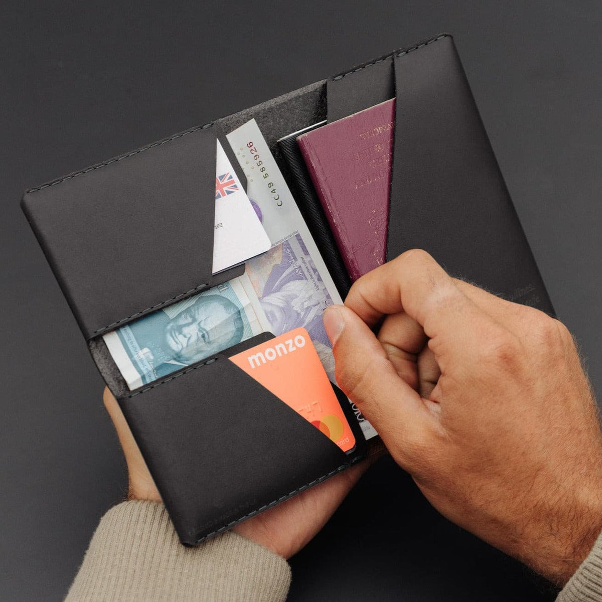 Winston Travel Wallet - Charcoal by Wingback